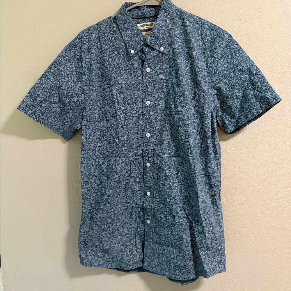 Goodthreads Blue Micro Print Poplin Shirt Men’s Medium